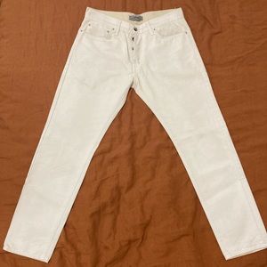 CARHARTT x SLAM JAM CREAM PAINTED JEANS size US 32/EU 48